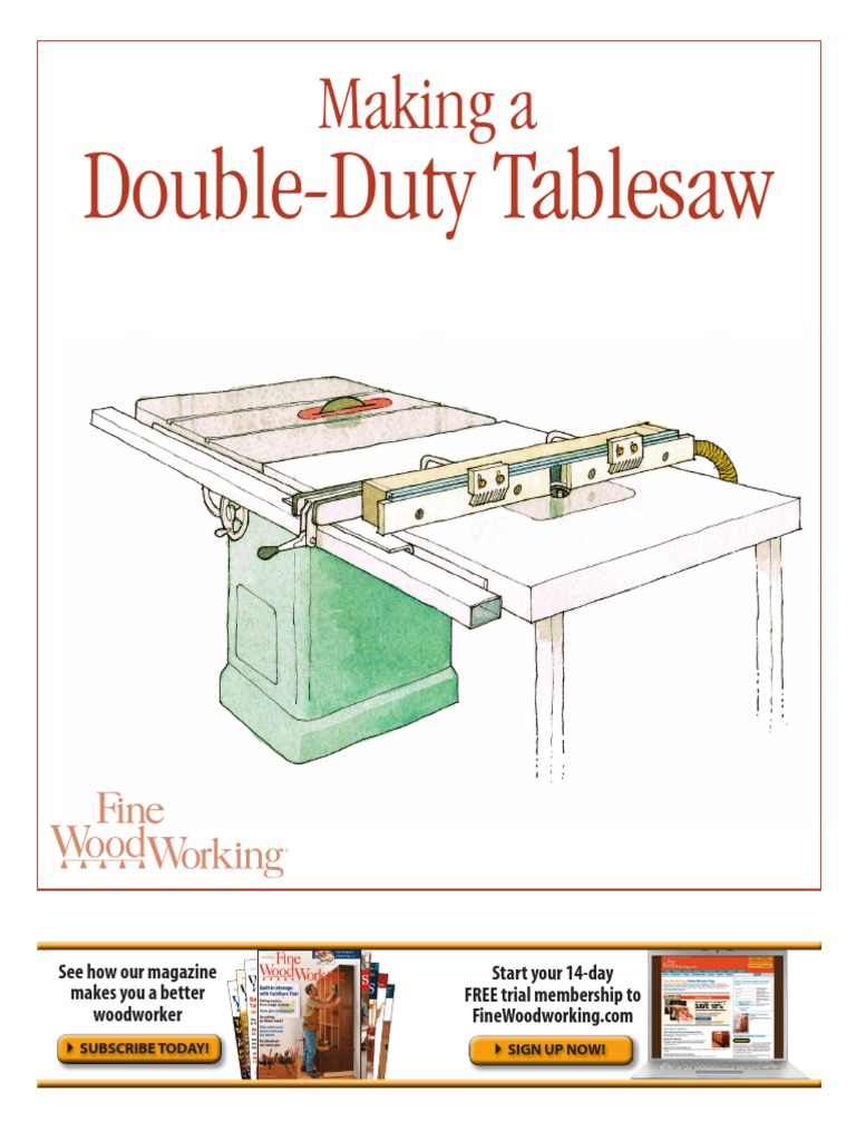 Tablesaw Router Table Combo PDF Crafts Wood