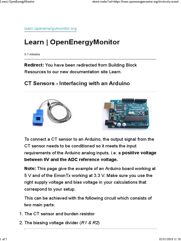 Current Transformers (CT) Sensors - Interfacing With An Arduino | PDF ...