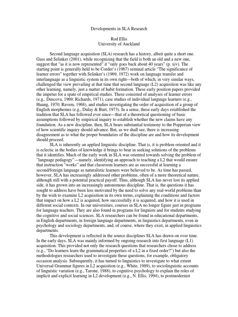 Ellis | PDF | Second Language Acquisition | Second Language