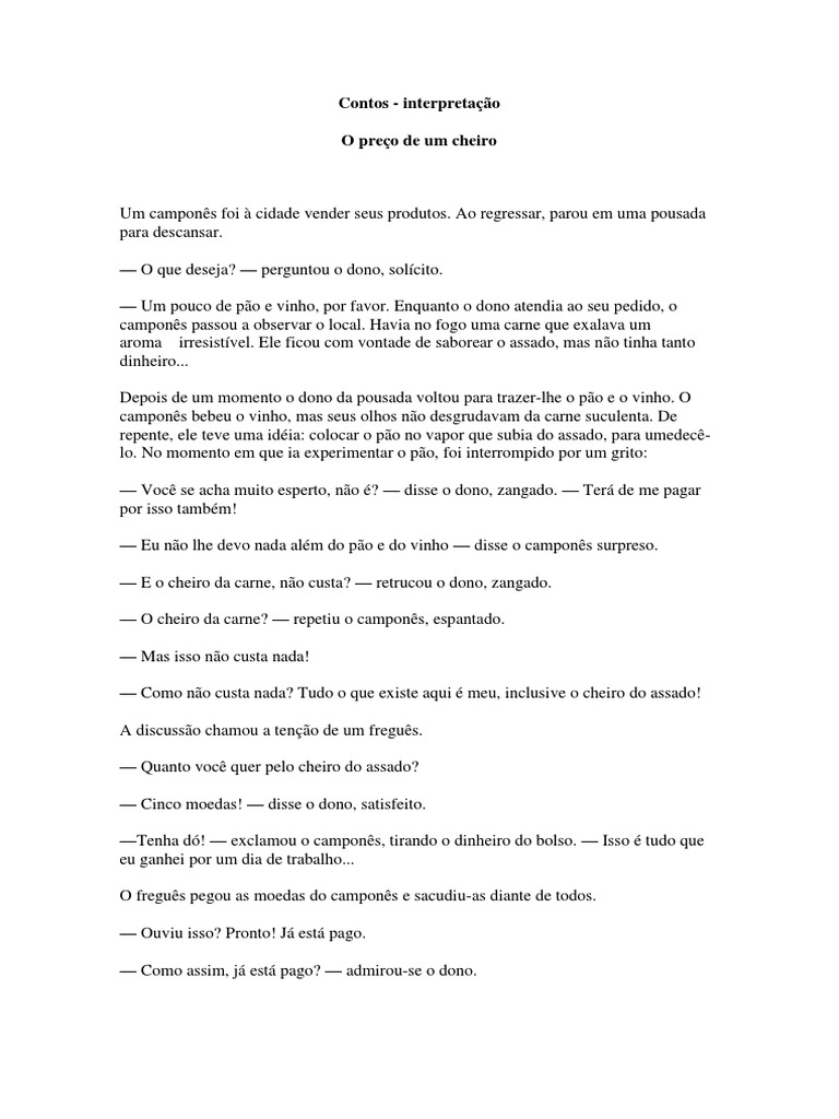 Interpretação de Contos e Atividades | PDF