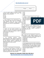 Simulado - Atividade 50 de Matemática para 6º Ano