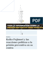 Keiko Fujimori y Las Reacciones Políticas A La Prisión Preventiva en Su Contra