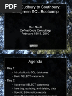 From Sudbury To Southbury: Evergreen SQL Bootcamp: Dan Scott Coffee - Code Consulting February 18/19, 2010