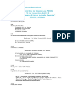 Programa I Seminário Da Diabetes Da ADDG