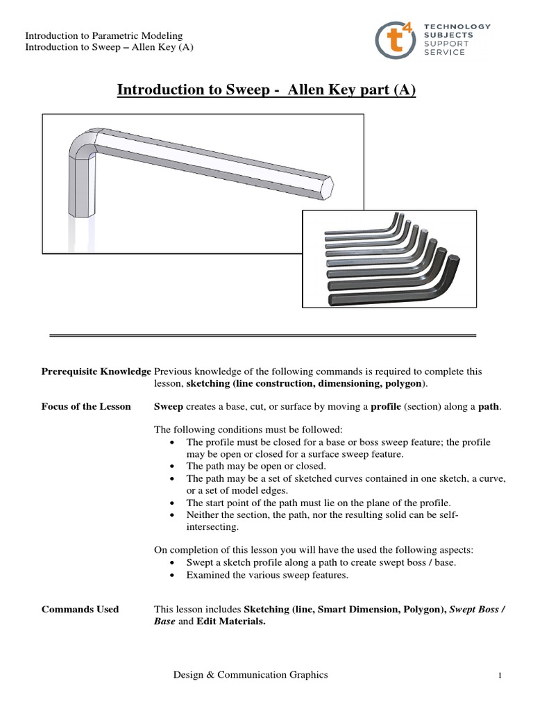 Introduction To Sweep - Part (A) Allen Keys PDF | PDF | Plane (Geometry ...