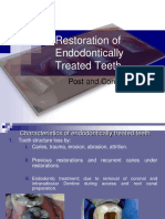 Restoration of Endodontically Treated Teeth: Post and Core System