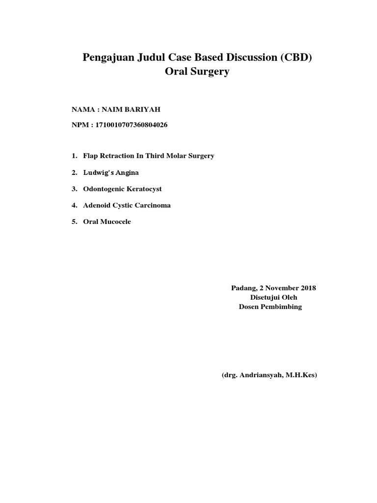 Case Based Discussion Topics in Oral Surgery | PDF