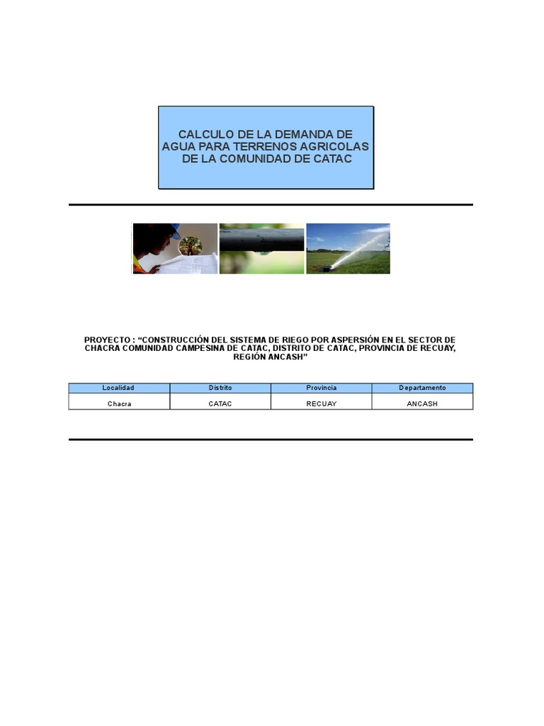 Demanda de Agua para Riego en Catac | PDF | Cultivos | Agronomía