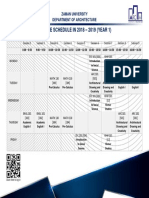 Course Schedule in 2018 - 2019 (YEAR 1) : Zaman University Department of Architecture