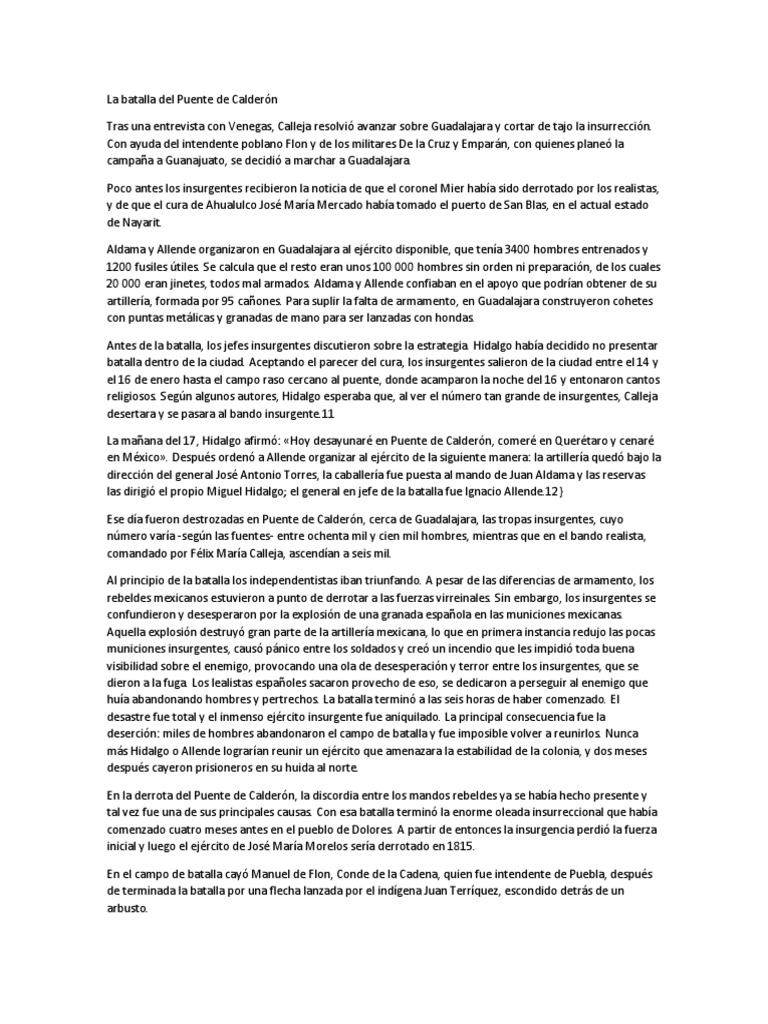 La Batalla Del Puente de Calderón PDF Militares de españa Ciencia
