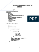 Programme For Bubble Sort in Array