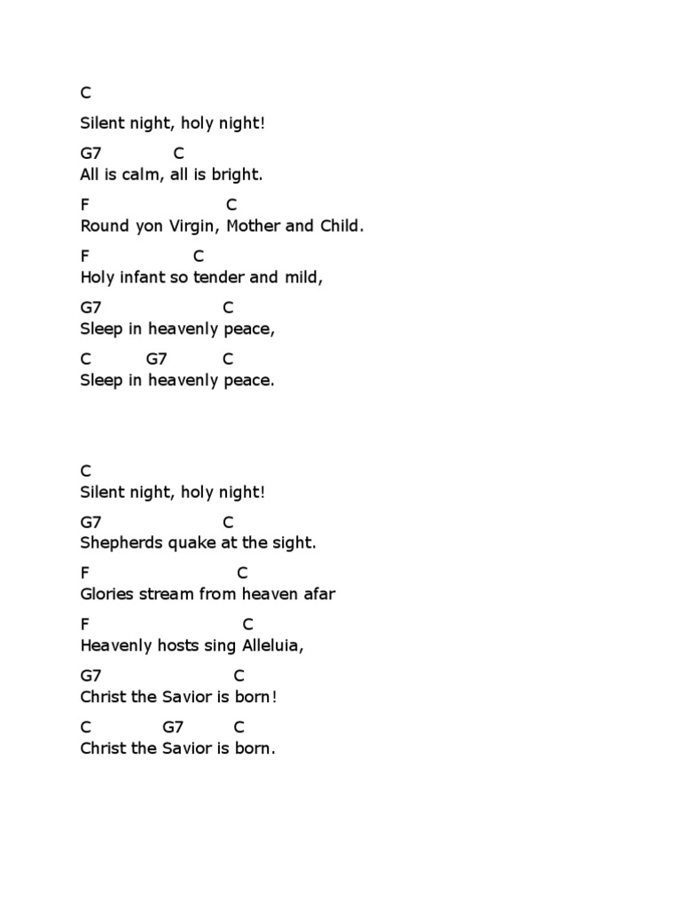 Silent Night For Ukulele in C | PDF