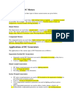 DC Motors and Generators Applications