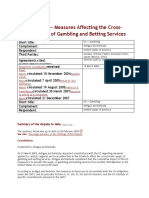 United States - Measures Affecting The Cross-Border Supply of Gambling and Betting Services