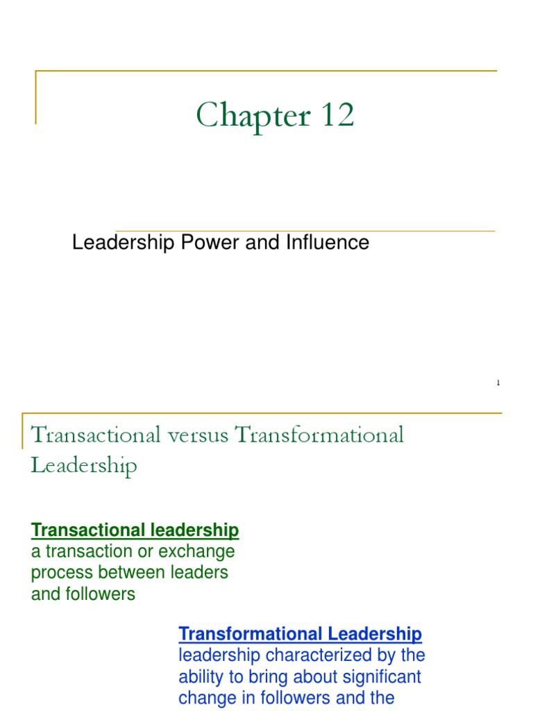 Leadership Power and Influence Guide | PDF | Power (Social And ...