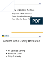 Amity Business School: Programme - MBA, Semester II Course - Operations Management Name of Faculty - Rajeev Pathak