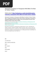 Download Information Technology for Management 10th Edition Test Bank by Turban Volonino by fatucetek SN392256161 doc pdf
