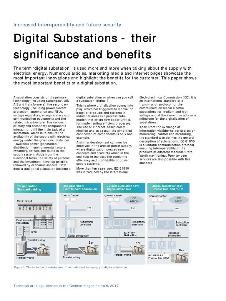 Benefits of Digital Substations | PDF | Electrical Substation | Power ...