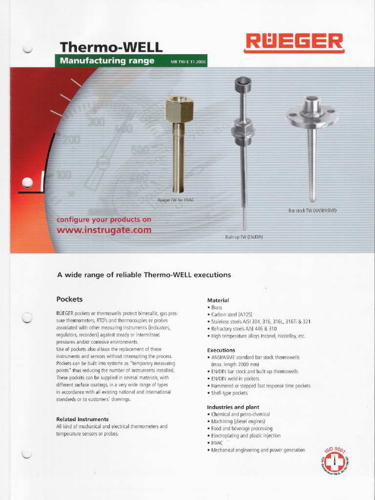 Thermowell General Catalogue PDF Download Free PDF Mechanical