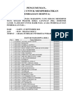 Pengumuman.. (Mohon Untuk Memperhatikan Pembagian Sesinya) : No. NPM Nama Mahasiswa Program Studi