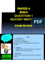 Paper 4 800/4 Report Writing: Exam Review