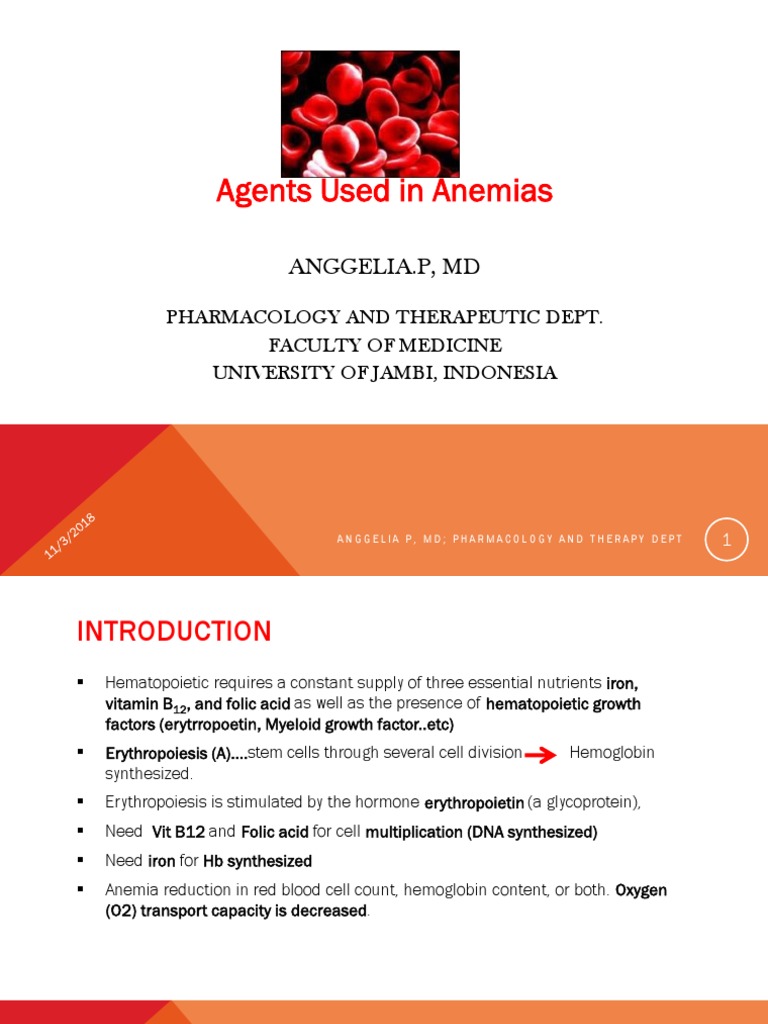 Agent Used in Anemias PDF Anemia Vitamin B12
