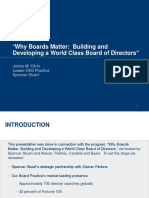 Why Boards Matter: Building And: Developing A World Class Board of Directors