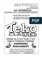 QE Determinant & Matrices SOLUTION FOR DROPPER PDF