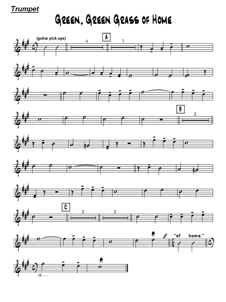 01 Green, Green Grass of Home - Trumpet | PDF