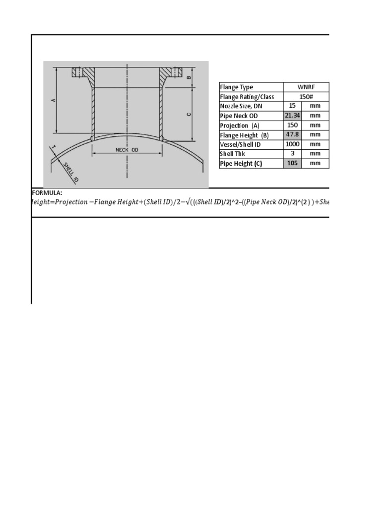 Nozzle Pipe Length Calculator PDF Home Appliance Chemical Engineering