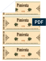 Pimienta etiqueta