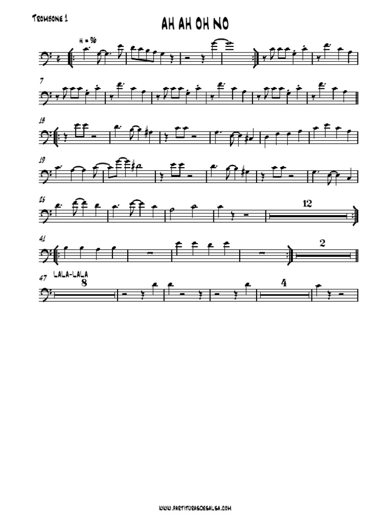 Ah Ah Oh No Trombone PDF