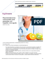 Recomendaciones Nutricionales para Pacientes Con Hepatitis Viral Aguda - Higado Sano PDF