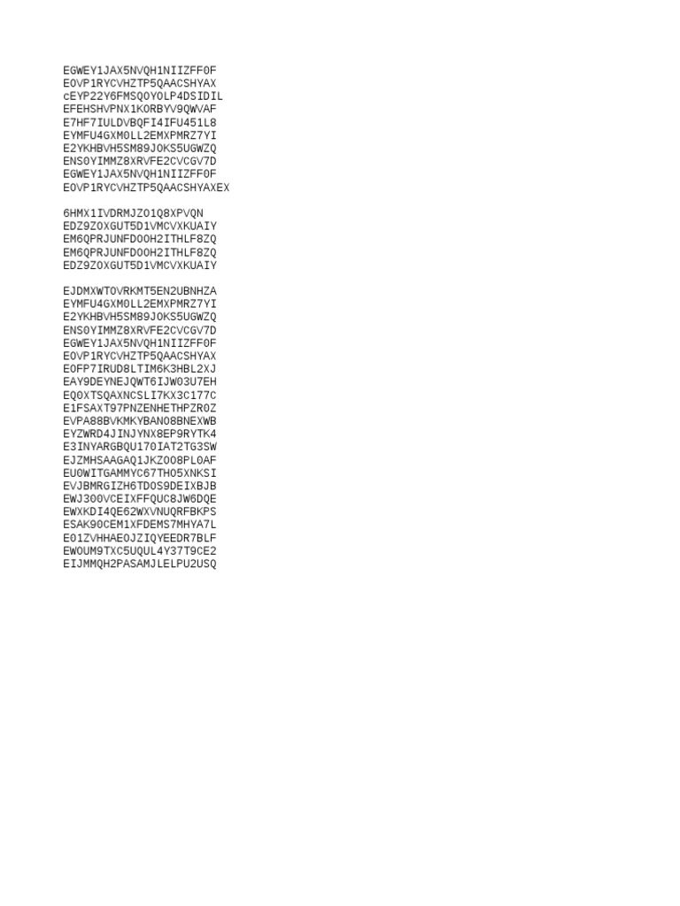 Unique Code List for Reference | PDF