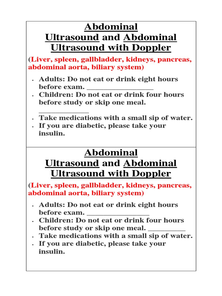 Abdominal Ultrasound Preparation Guide | PDF | Wellness | Lifestyle