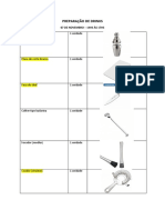 Preparação de Drinks - Aula 3hs - Lista de Compras