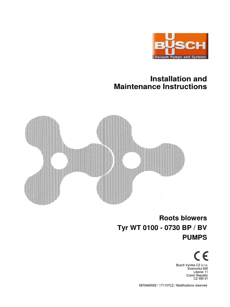 Busch Instruction Manual Tyr WT 01000730 BP BV en 0870A00002 171107CZ