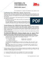 Pertronic Industries LTD: Manufacturer'S Recommendation Cable Testing To NZS4512:2010, Issue 1