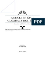 Article 15: KFC - Gloabal Strategies: Summarized By: Zubair Ahmed Memon