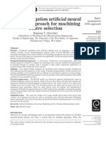 Back-Propagation Artificial Neural Network Approach For Machining Centre Selection