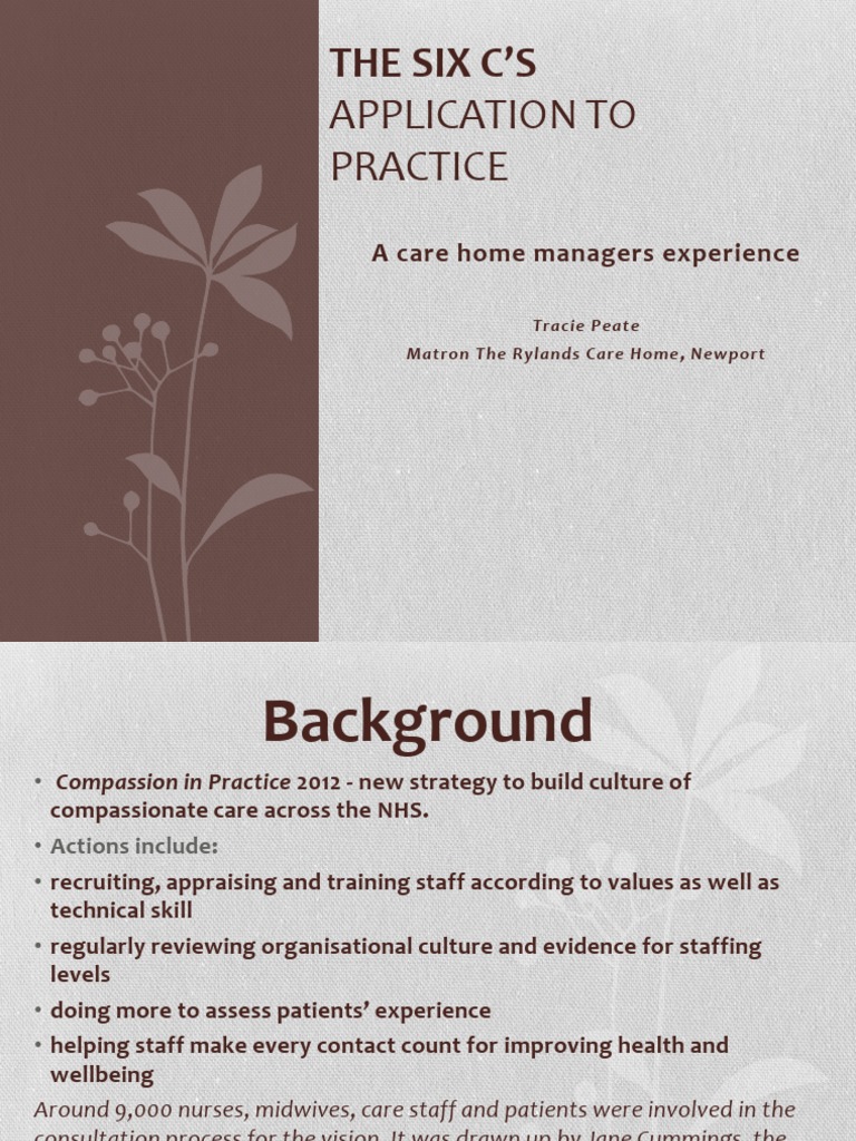 Implementing Compassion: Strategies for Applying the Six C's of ...