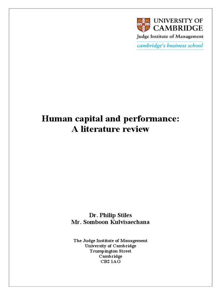 Human Capital's Impact on Performance | PDF | Human Capital | Social ...