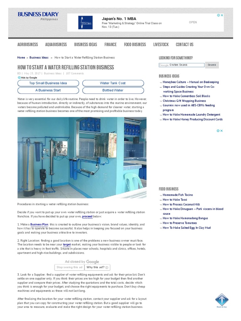 Market analysis of water refilling station picture