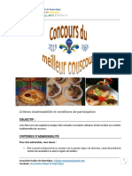 Règlement Et Critères D'admissibilité - Concours Du Meilleur Couscous PDF