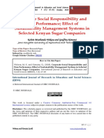 Influence of Sustainability Management Systems CSR on Firm Performance of Sugarcane Processing Companies in Kenya