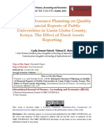 Enterprise Resource Planning On Quality of Financial Reports of Public Universities in Uasin Gishu County