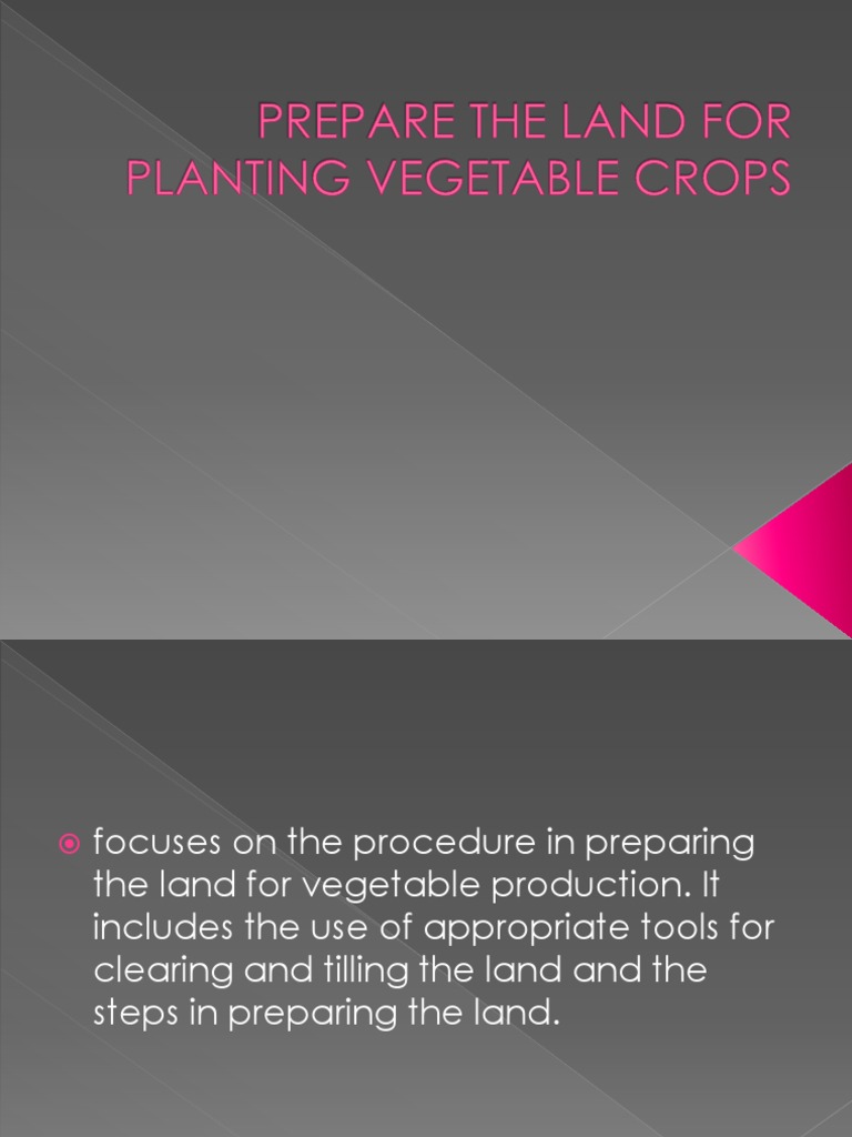 Land Preparation for Vegetable Crops | PDF | Tillage | Plough