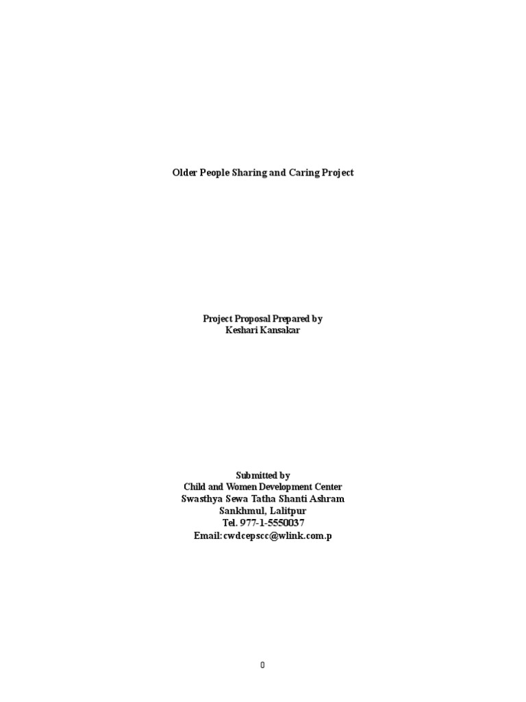 Senior Project Proposal for Elder Care | PDF | Family | Old Age