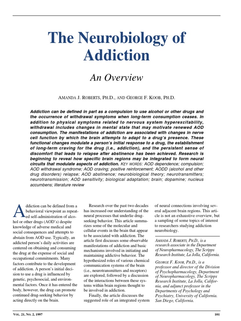 George Koob'-Neurobiology of Addiction PDF | PDF | Reward System | Relapse