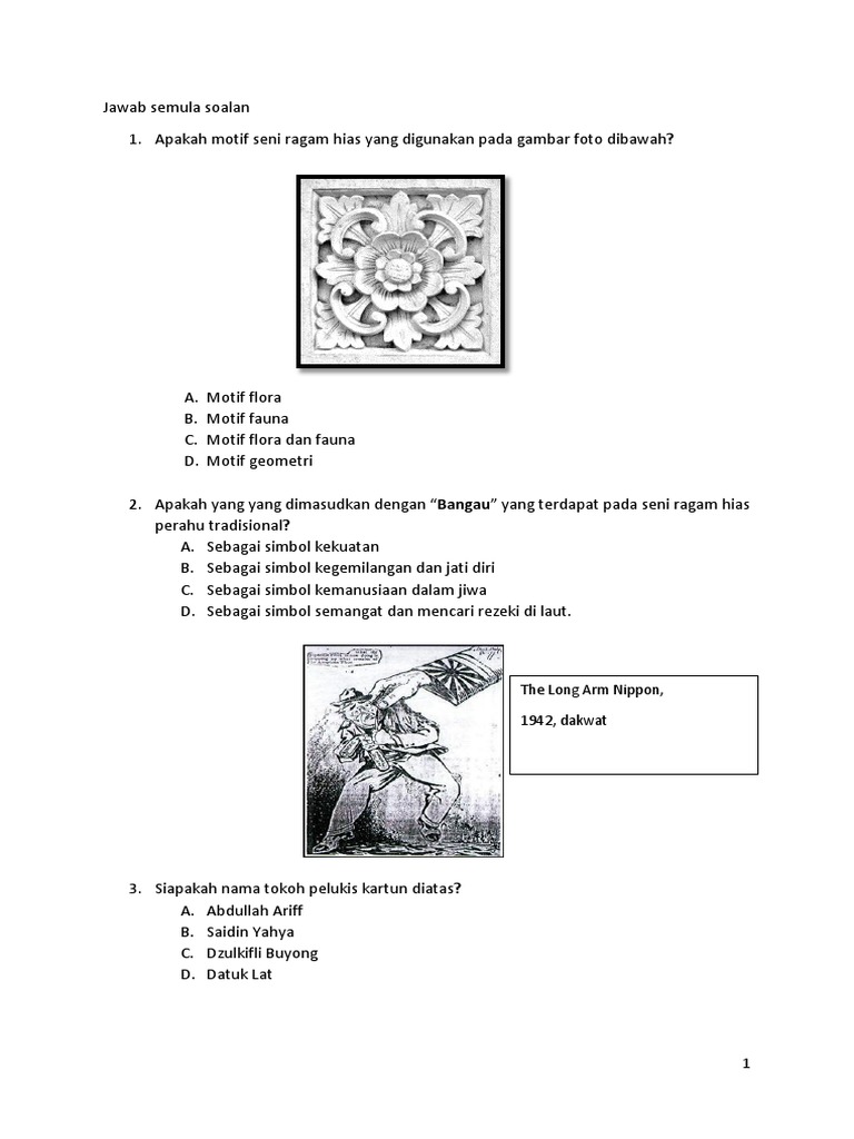 Pendidikan Seni Visual Tingkatan 2 Jawapan  malayansal